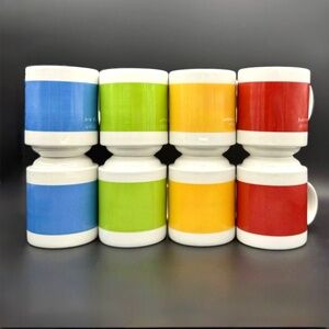 Collectible Pantone Mug Set of 8, Multicolored, VTG Hotel Corona Dishes Cups EUC